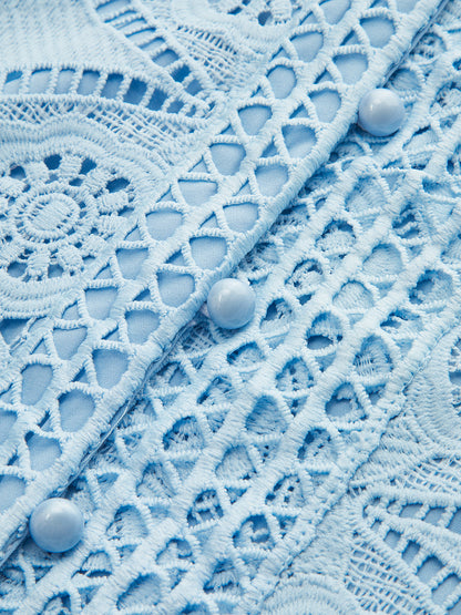 Kemer Hariç Dantelli Puff Kol Şort Takımı