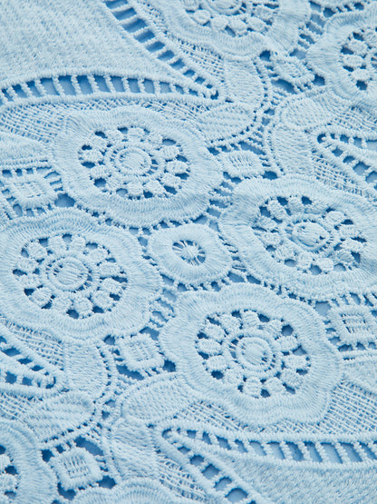 Kemer Hariç Dantelli Puff Kol Şort Takımı