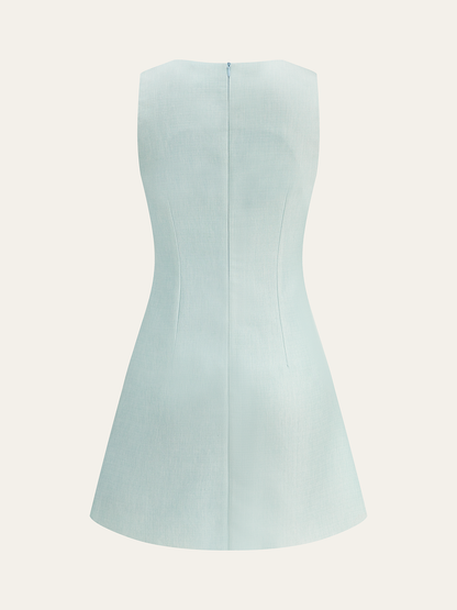 Çiçek Desenli, Dekoratif Cepli Elbise