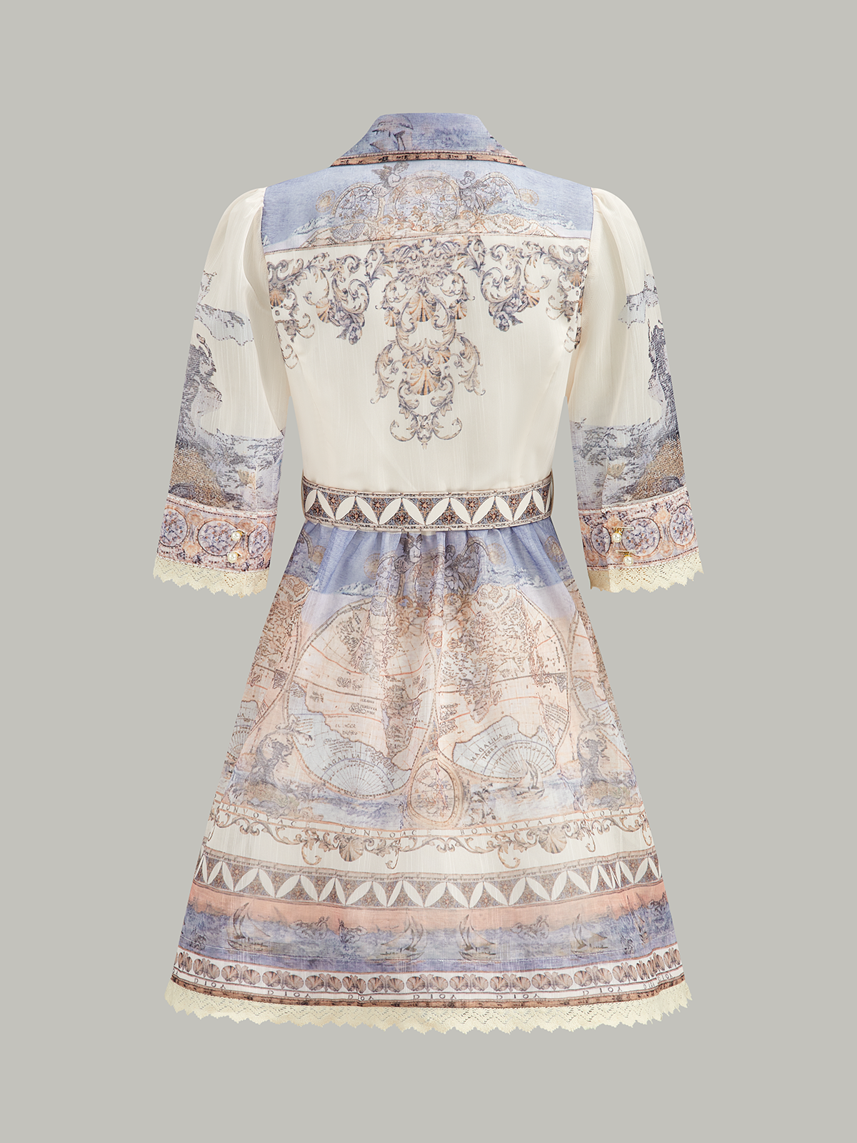 Yarı Şeffaf Kemerli Düğmeli Elbise