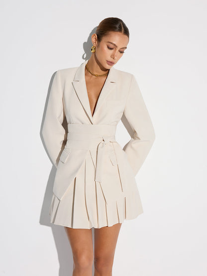 Belted Cinched Waist Blazer