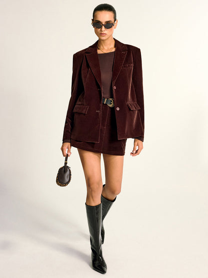 Velvet Shawl Collar Blazer