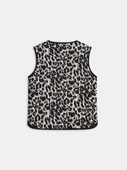 Leopar Desenli Matlaşali Yelek ve Süslemeli Papyon