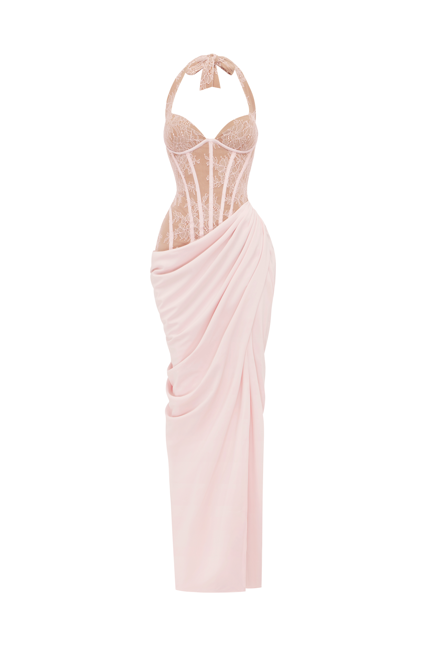 Bonita Maxi Elbise - Pudra Pembe