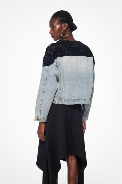 Bakhtiyar Payet İşlemeli Denim Ceket