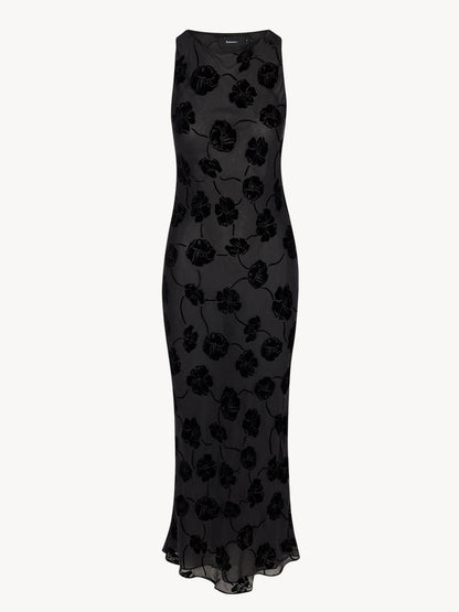 Alya Çiçek İşlemeli Midi Elbise