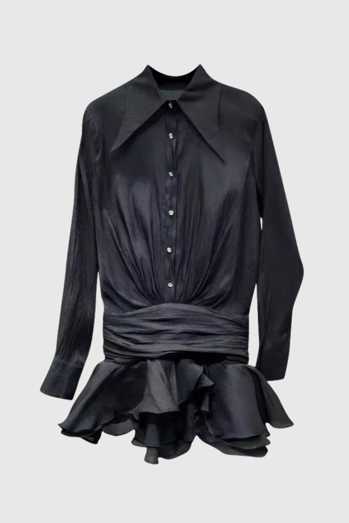 Brinley Pileli Volanlı Mini Elbise