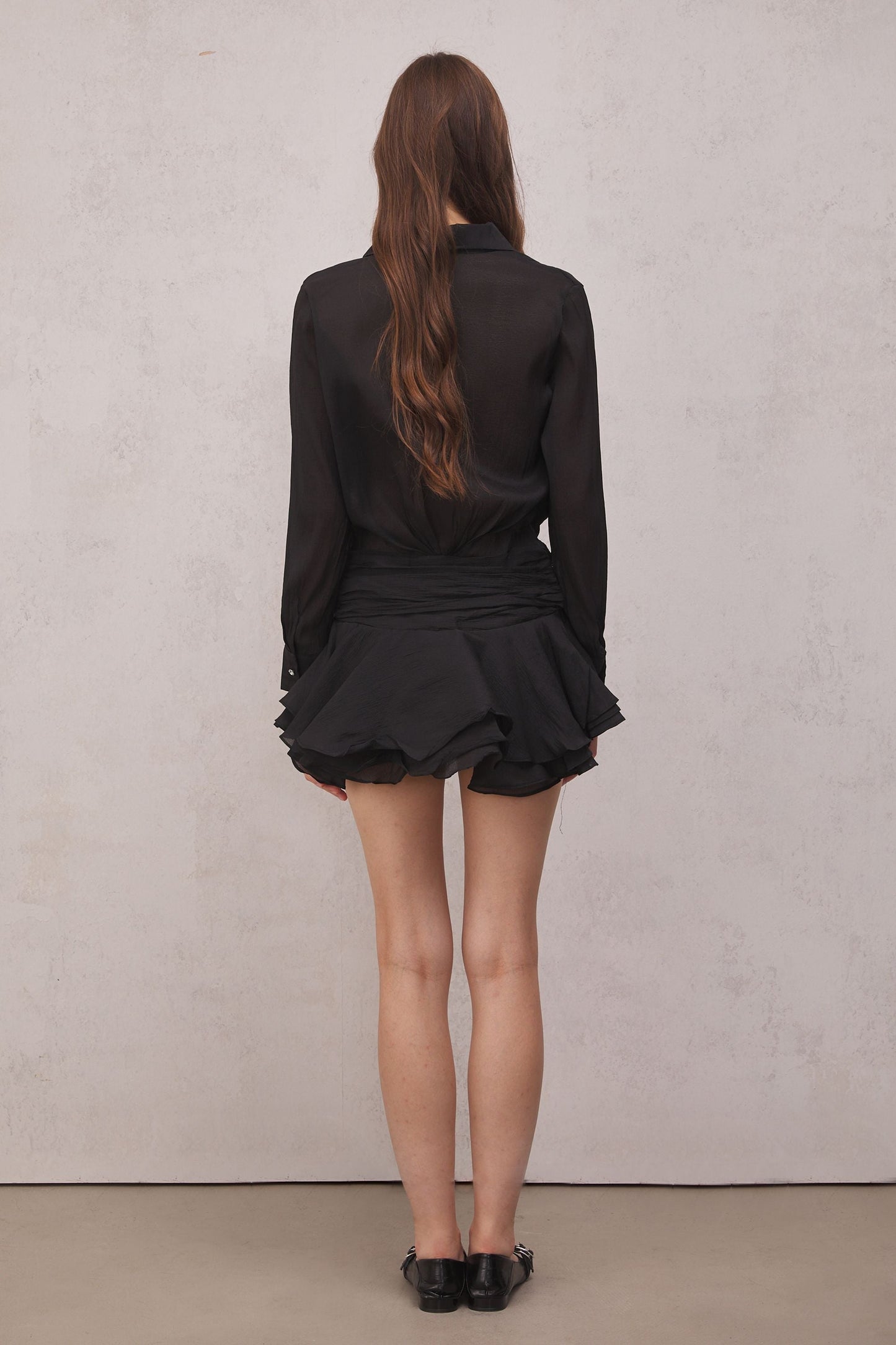 Brinley Pileli Volanlı Mini Elbise