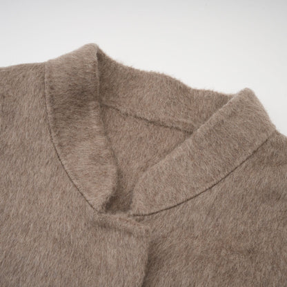 Chloris Yün ve Kürk Detaylı Kemerli Pelerin Ceket