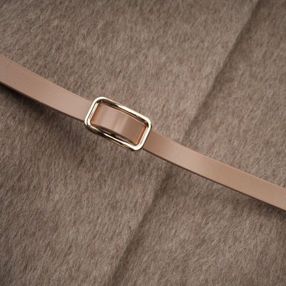 Chloris Yün ve Kürk Detaylı Kemerli Pelerin Ceket