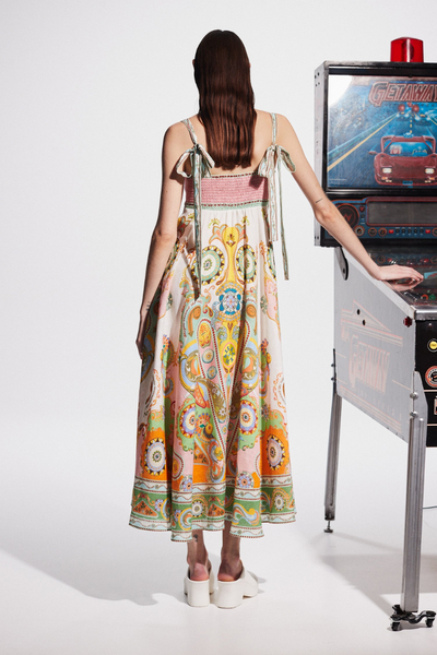 Estelle Spagetti Paisley Patchwork Maxi Elbise
