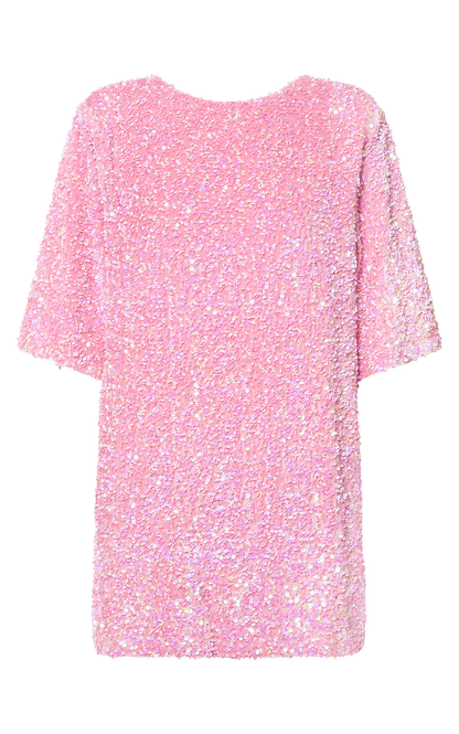 Alma Payet Detaylı Açık Sırt Mini Elbise