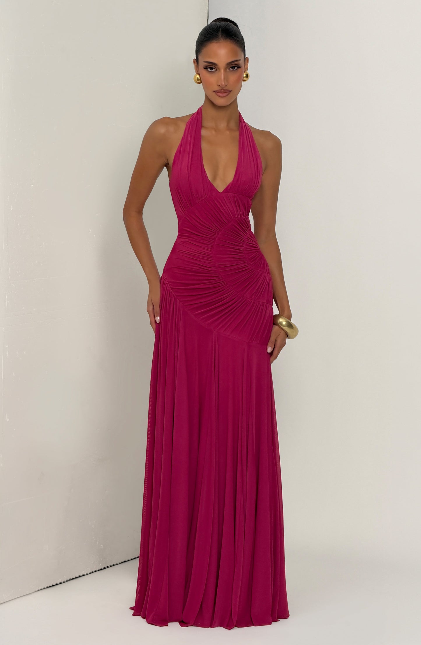 Selira Maxi Elbise – Ahududu