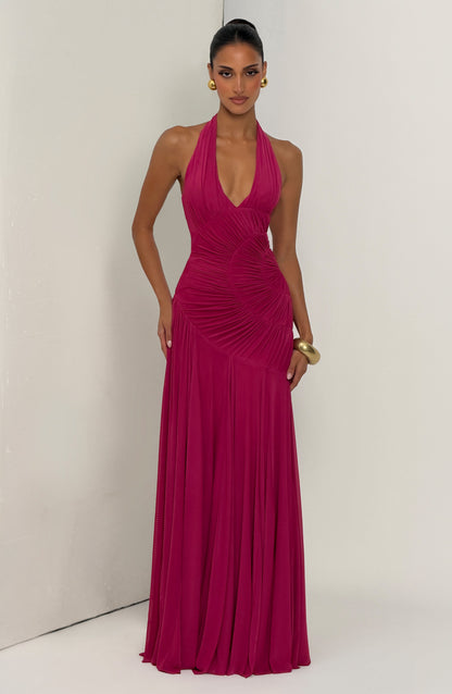 Selira Maxi Elbise – Ahududu