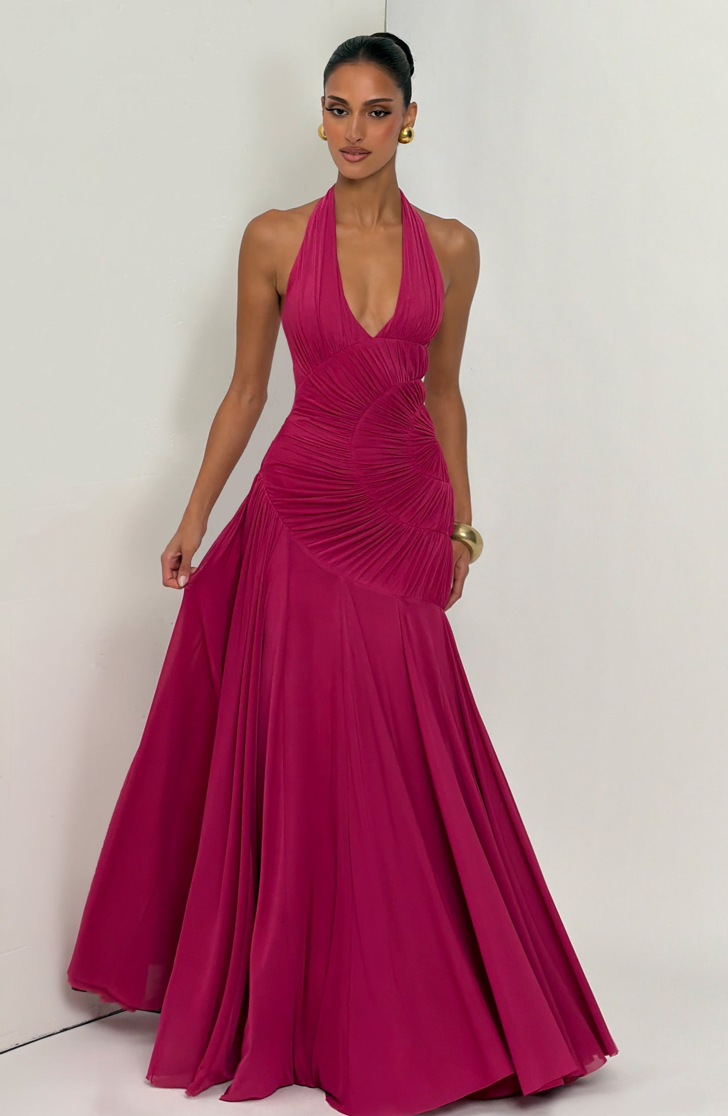 Selira Maxi Elbise – Ahududu