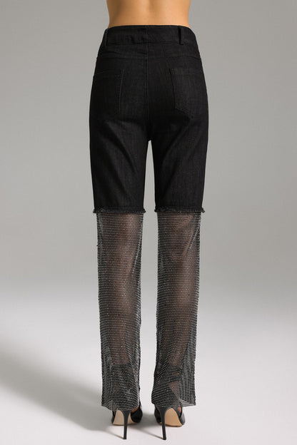 Gunnhild Taş Detaylı Siyah Patchwork Jean