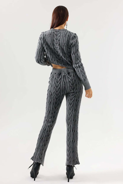 Hona Örgü Kablo Detaylı Pantolon