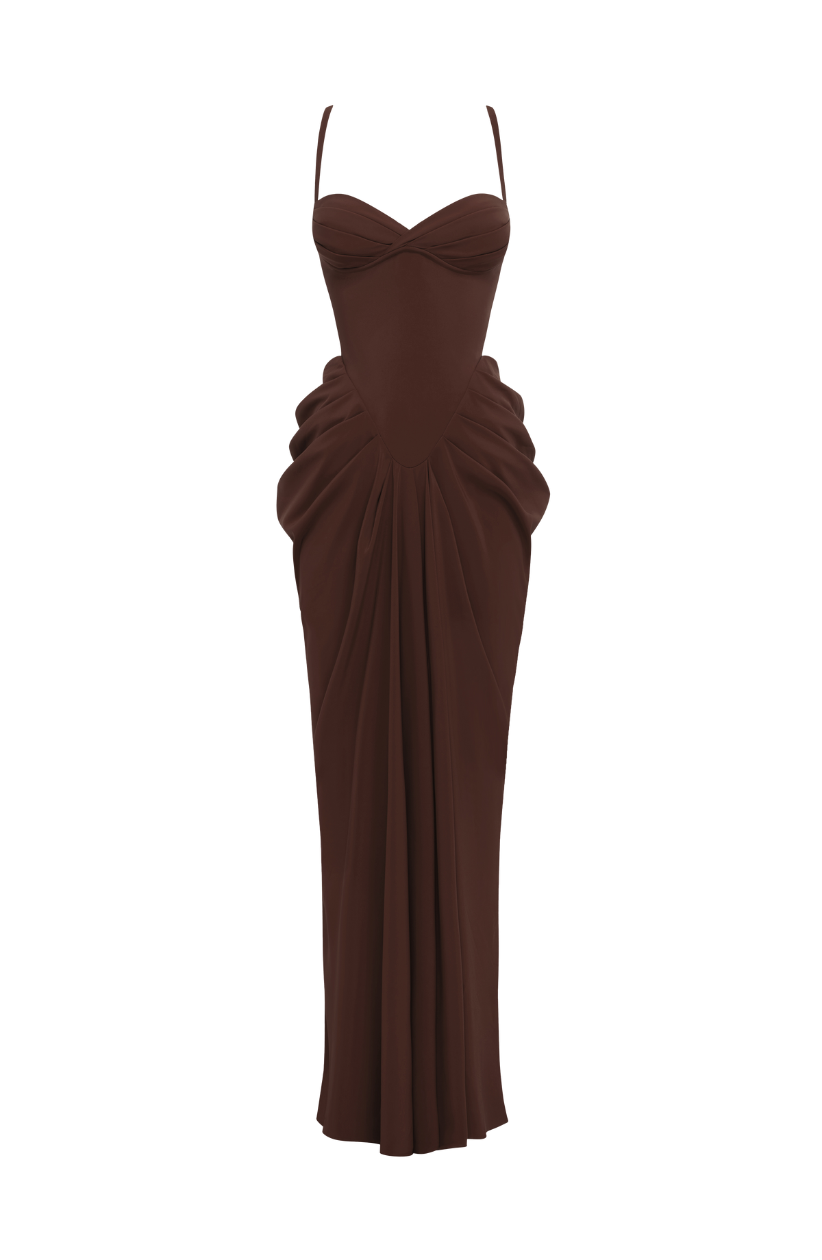 Lucille Maxi Elbise – Mürdüm Kahve