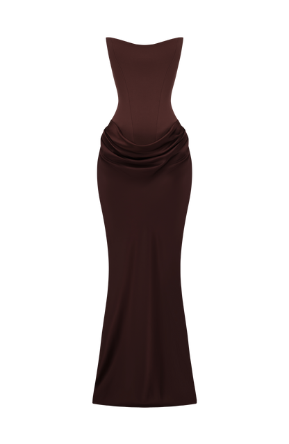 Marielle Maxi Elbise – Mürdüm Kahve