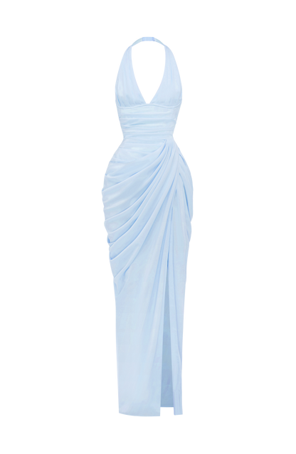Amara Maxi Elbise - Buzul Mavisi
