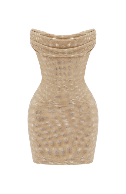Mirabella Mini Elbise - Altın