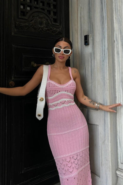Esther Knit Yırtmaçlı Maxi Elbise