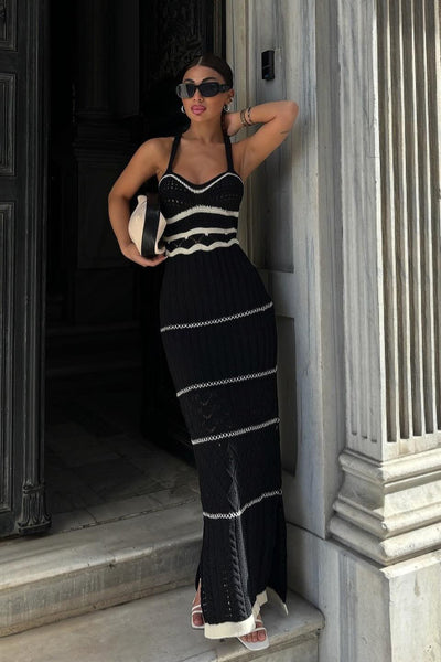 Esther Knit Yırtmaçlı Maxi Elbise