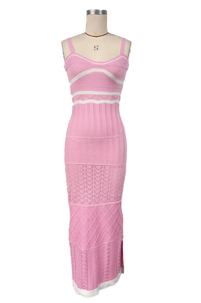 Esther Knit Yırtmaçlı Maxi Elbise