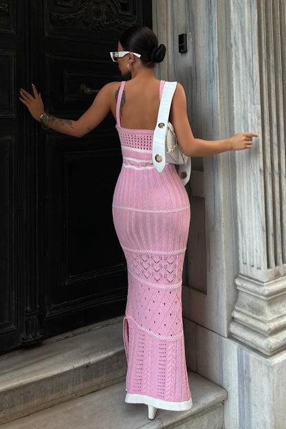 Esther Knit Yırtmaçlı Maxi Elbise
