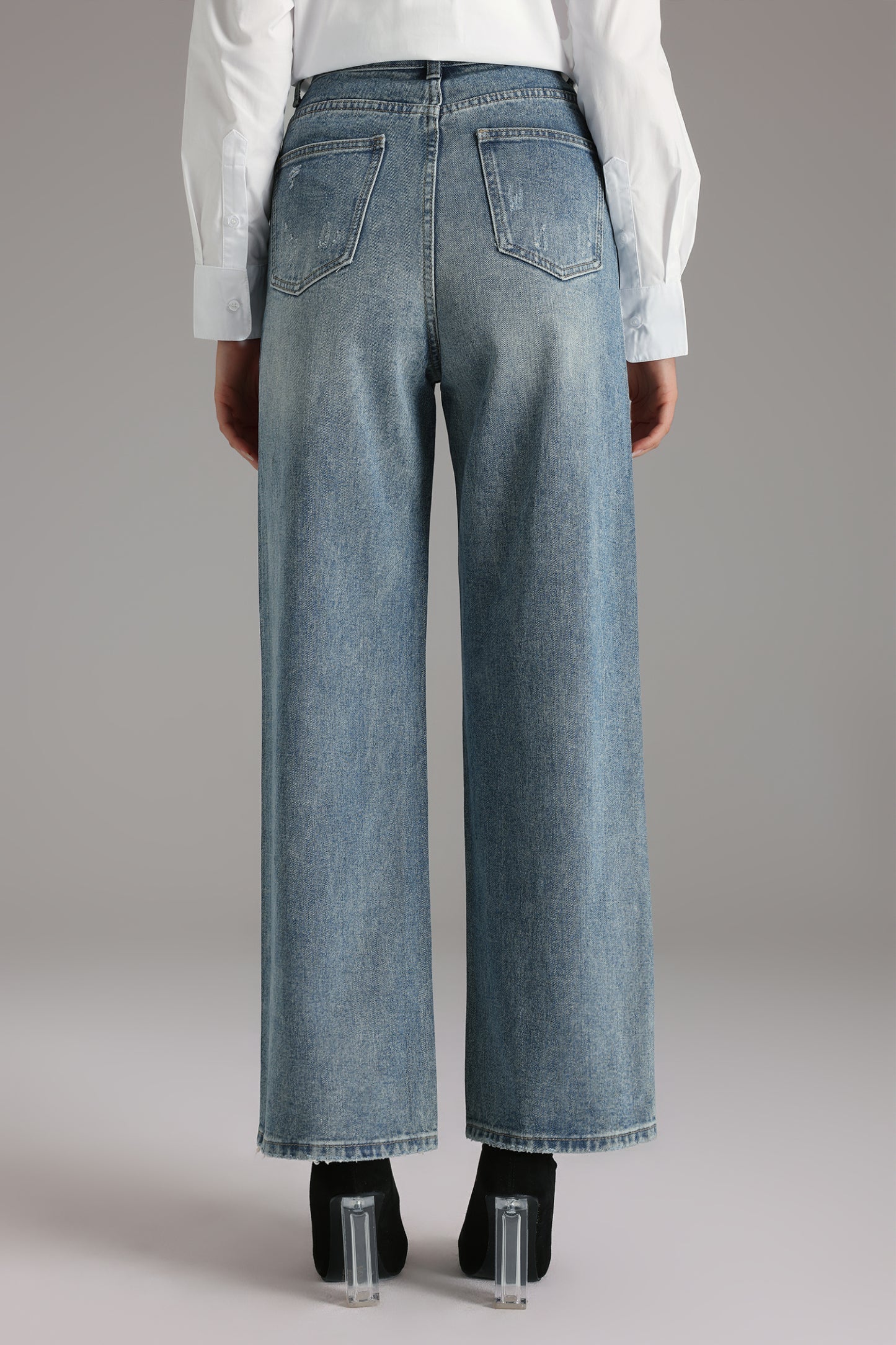 Oberta Taş İşlemeli Parlak Kot Pantolon