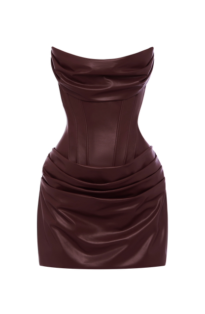 Palmer Mini Elbise - Bordo