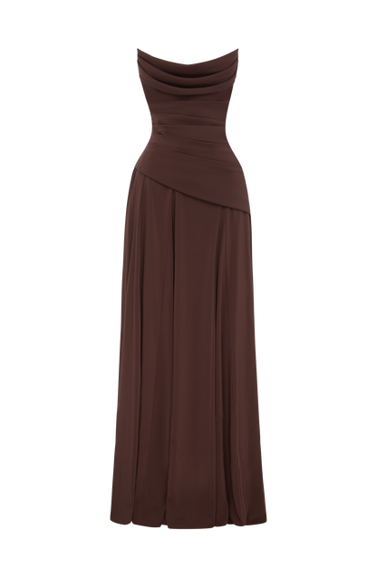 Patricia Maxi Elbise – Mürdüm Kahve