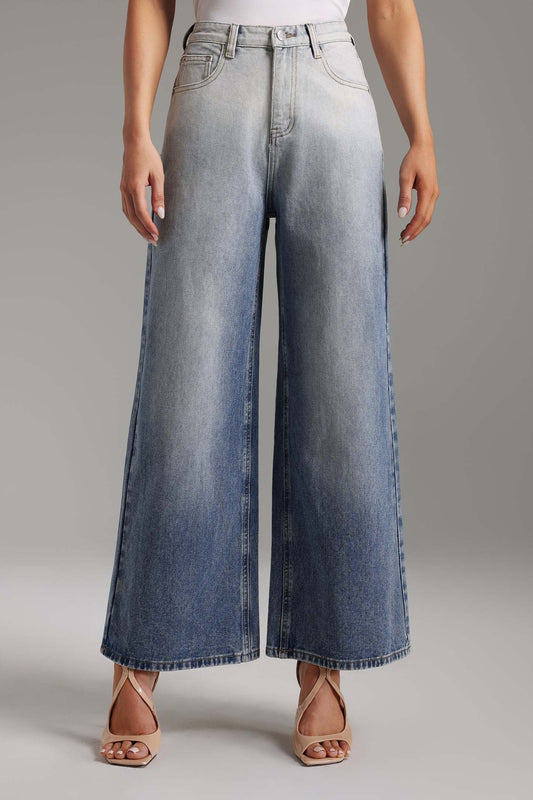 Pallas Gradyan Geniş Paça Kot Pantolon