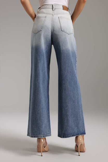 Pallas Gradyan Geniş Paça Kot Pantolon