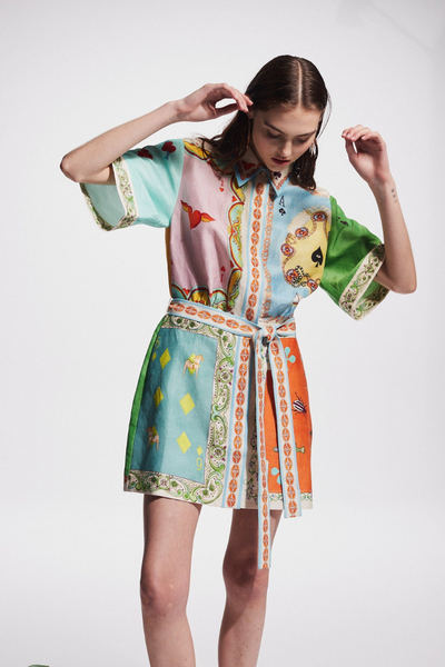 Prunelle Patchwork Baskılı Mini Elbise
