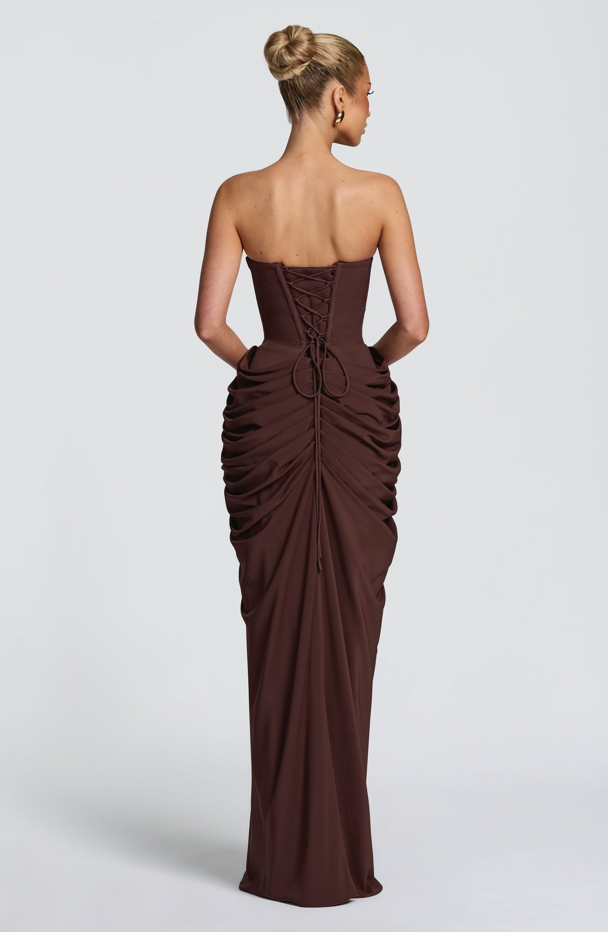 Noura Maxi Elbise – Mürdüm Kahve