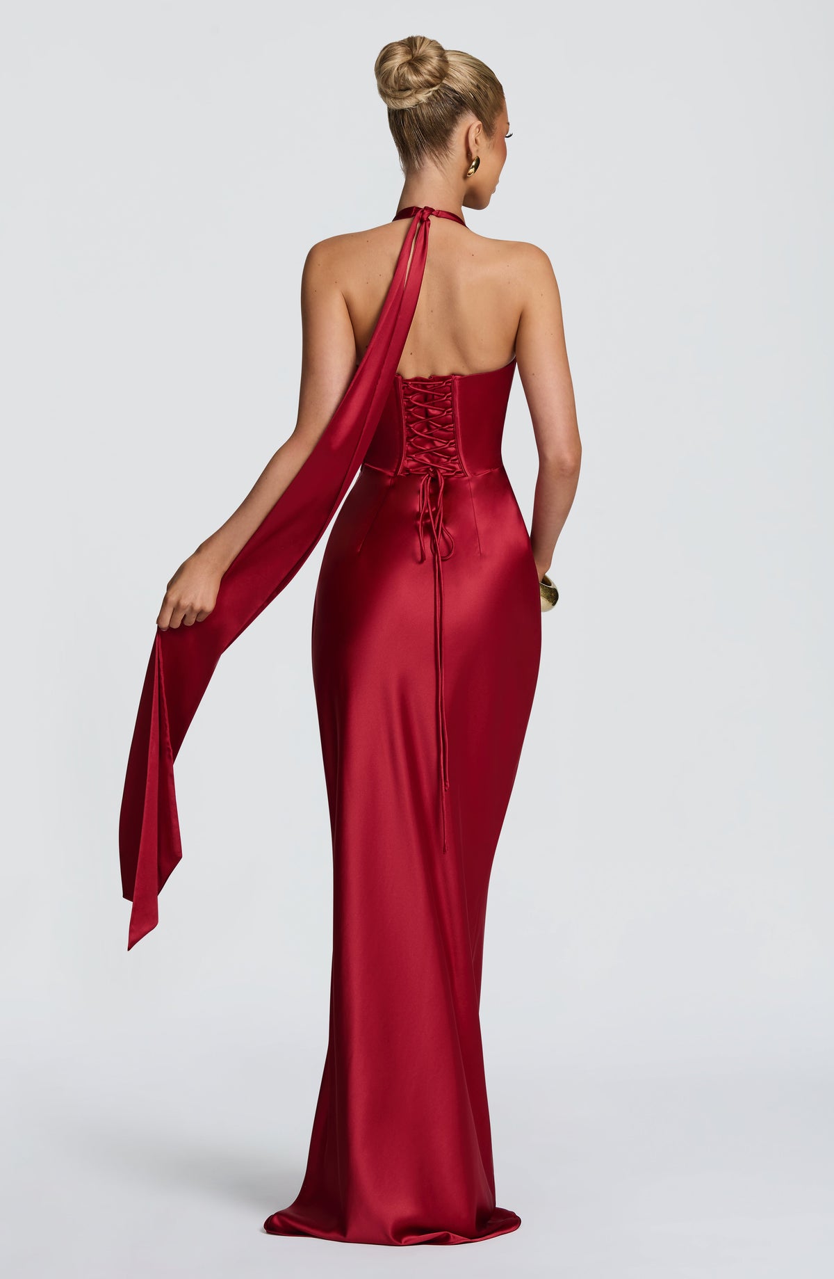 Ophelia Maxi Elbise – Koyu Kırmızı