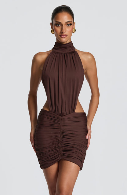 Thekla Mini Dress - Kahverengi