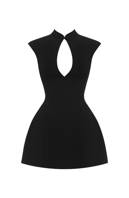 Sakura Mini Elbise - Siyah