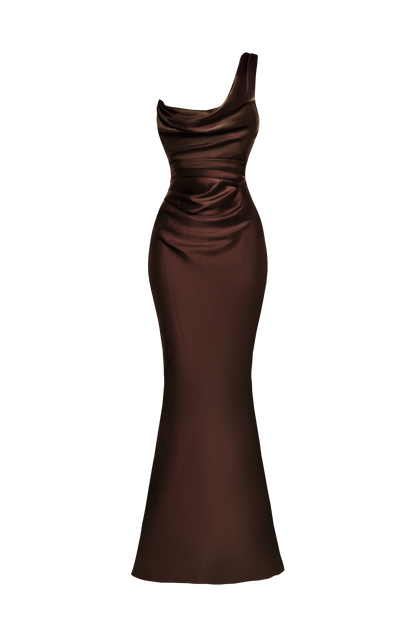 Thalassa Maxi Elbise – Mürdüm Kahve