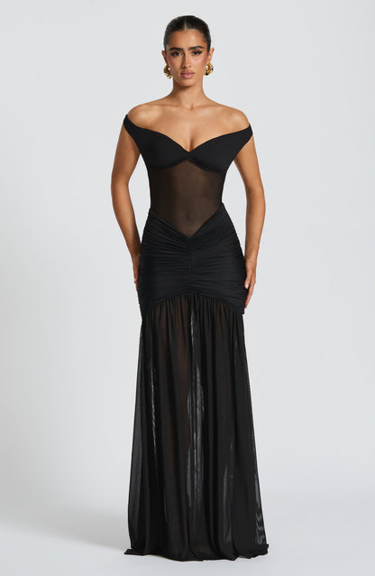 Celina Maxi Elbise - Siyah