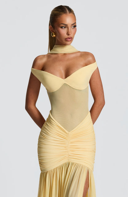 Celina Maxi Elbise - Limon Sarısı