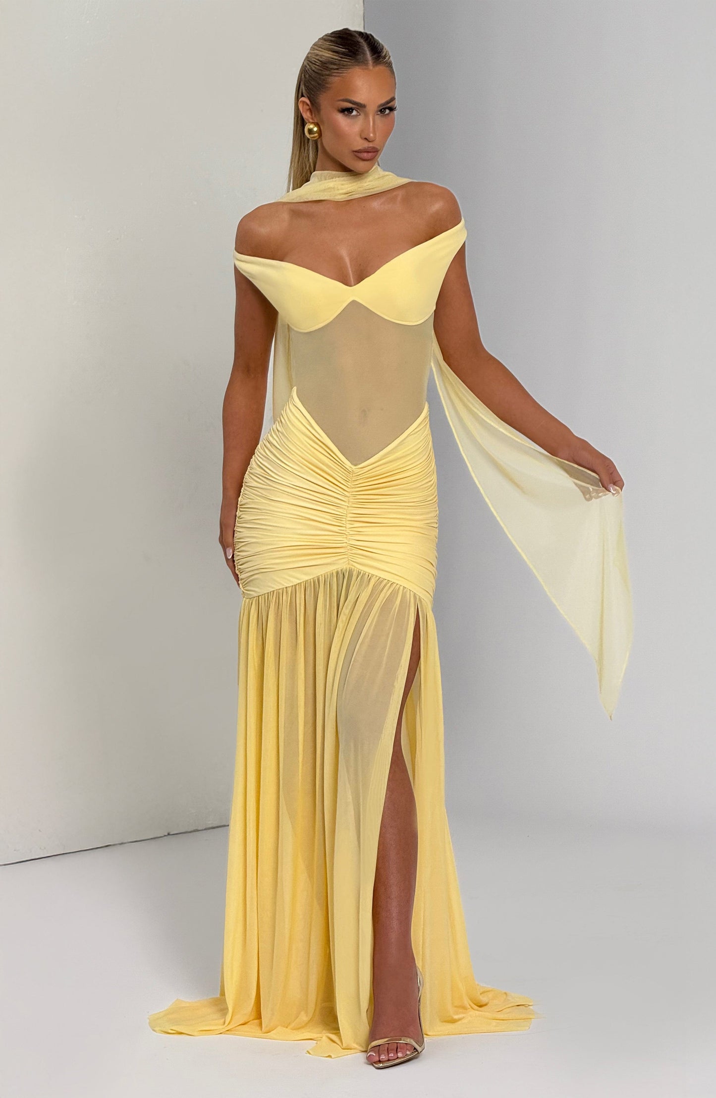 Celina Maxi Elbise - Limon Sarısı