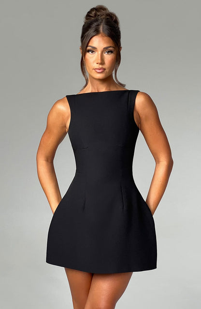 Alana Mini Elbise – Siyah