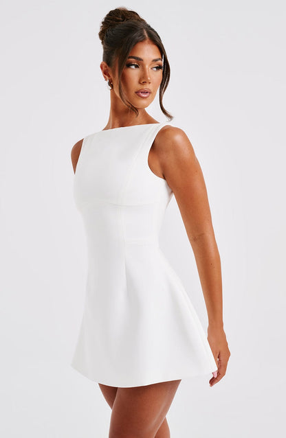 Alana Mini Elbise – Fildişi