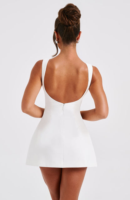 Alana Mini Elbise – Fildişi