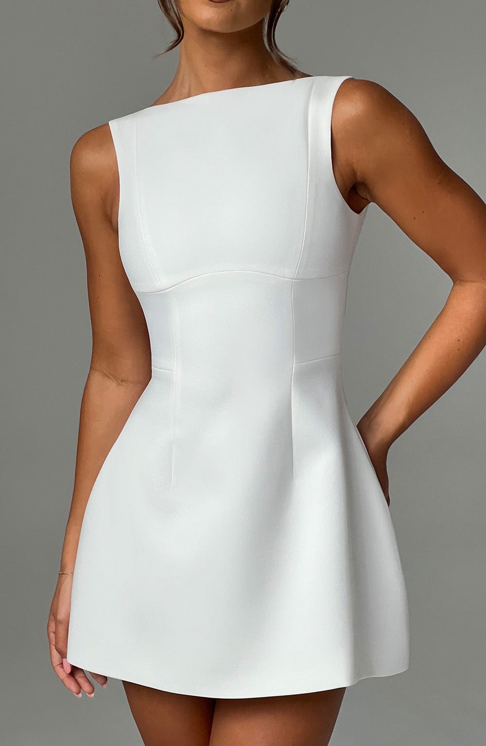 Alana Mini Elbise – Fildişi
