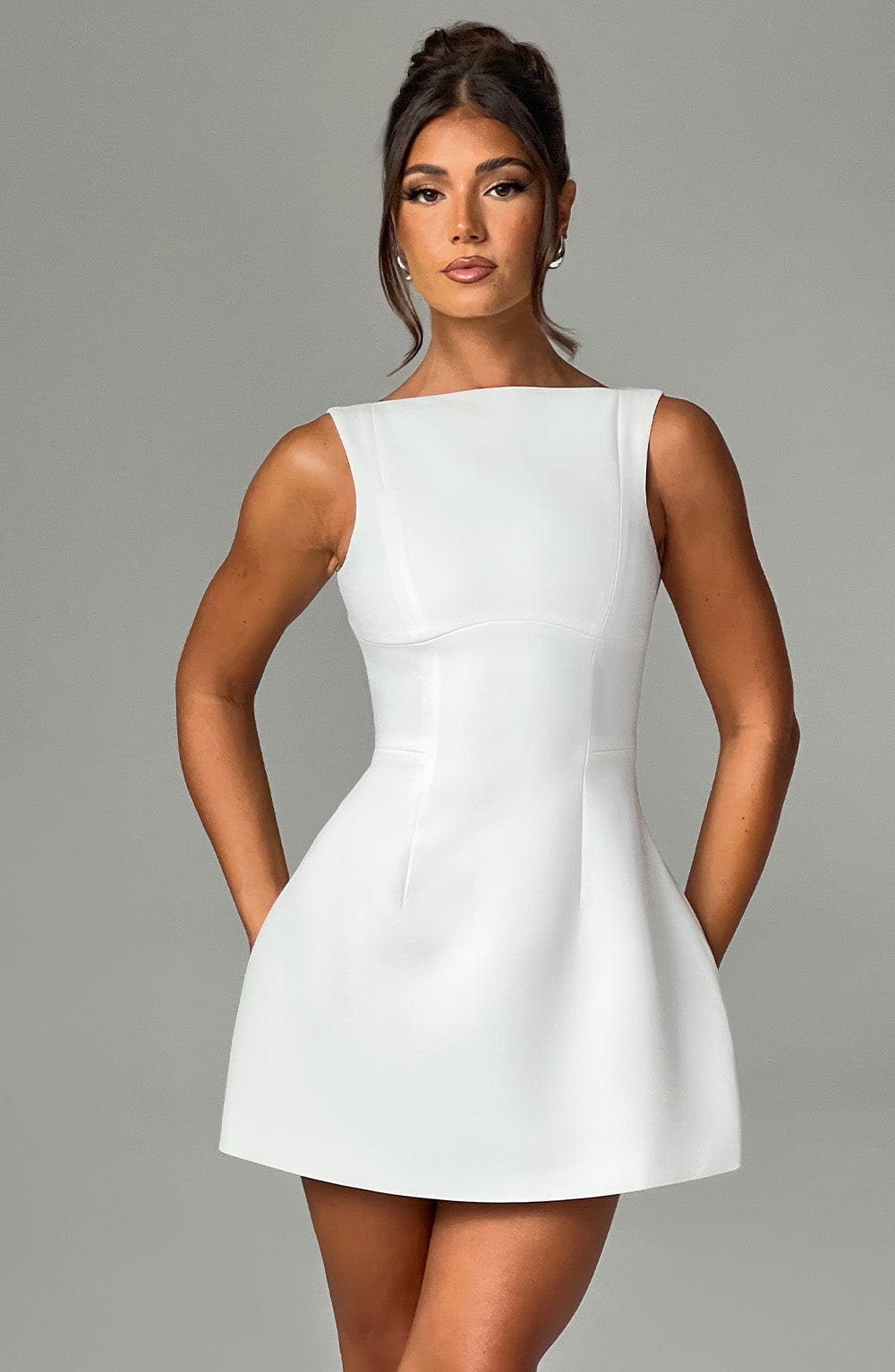 Alana Mini Elbise – Fildişi