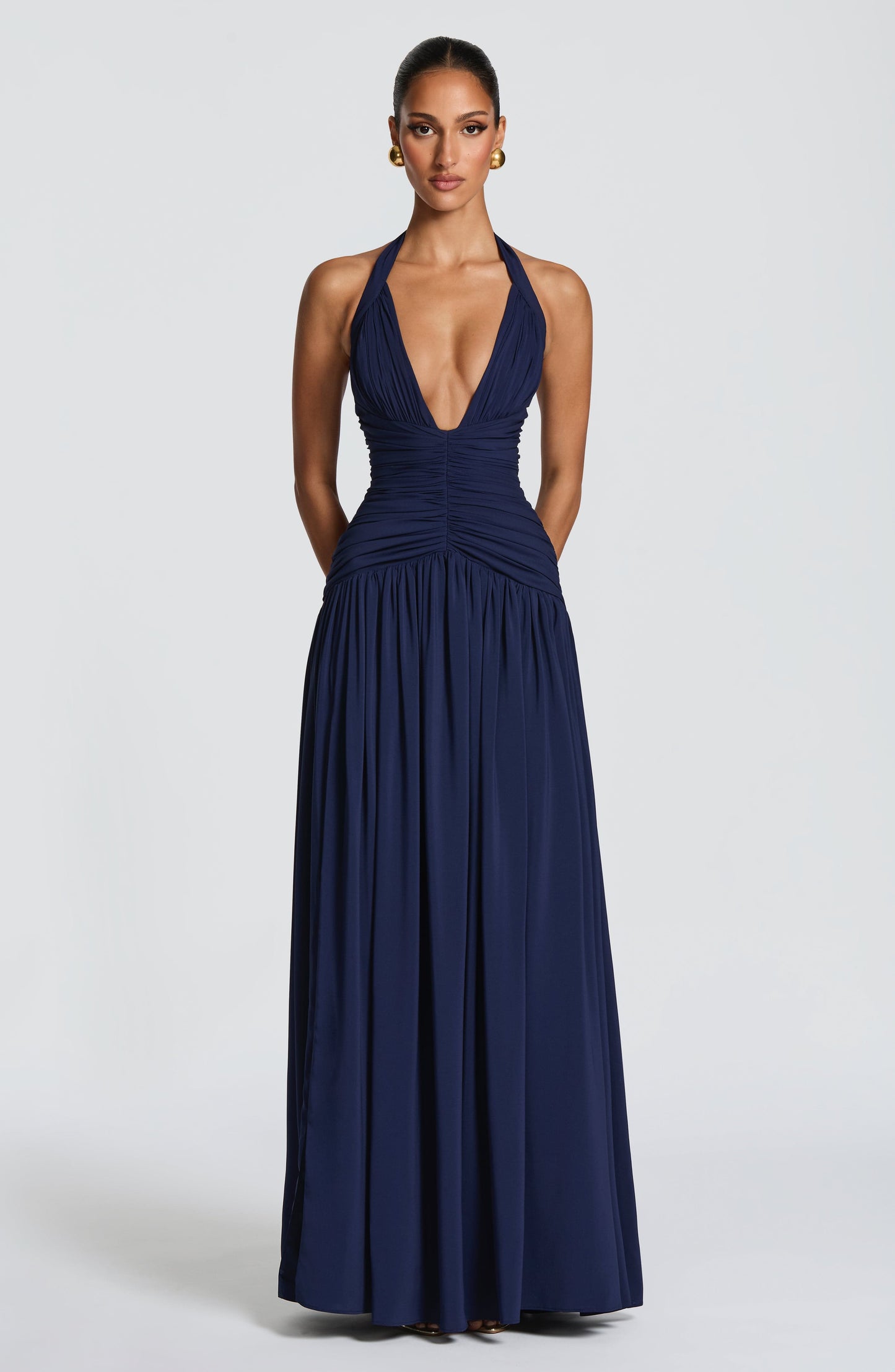Riviera Maxi Elbise - Lacivert