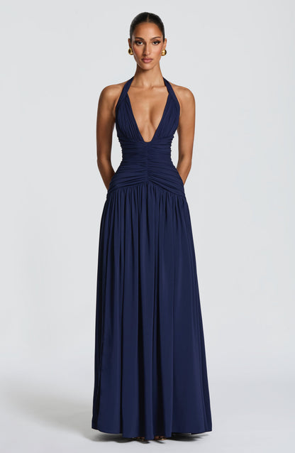 Riviera Maxi Elbise - Lacivert